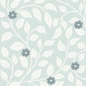 Large // William morris inspired leaves in mint green