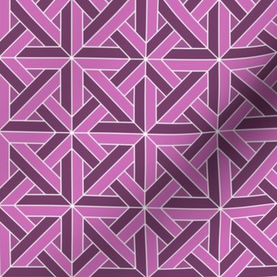 Geometric Pattern: Castel: Aubergine White