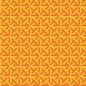 Geometric Pattern: Castel: Tangerine White