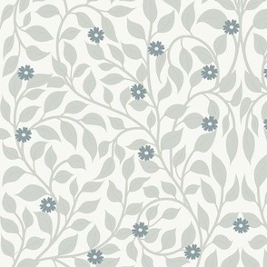 medium // William morris inspired leaves in cool grey