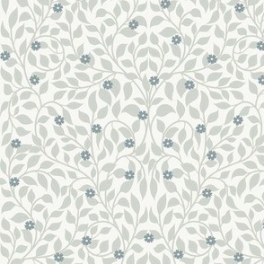 small // William morris inspired leaves in cool grey