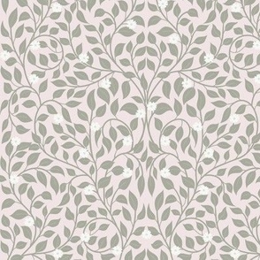small // William morris inspired leaves in pink