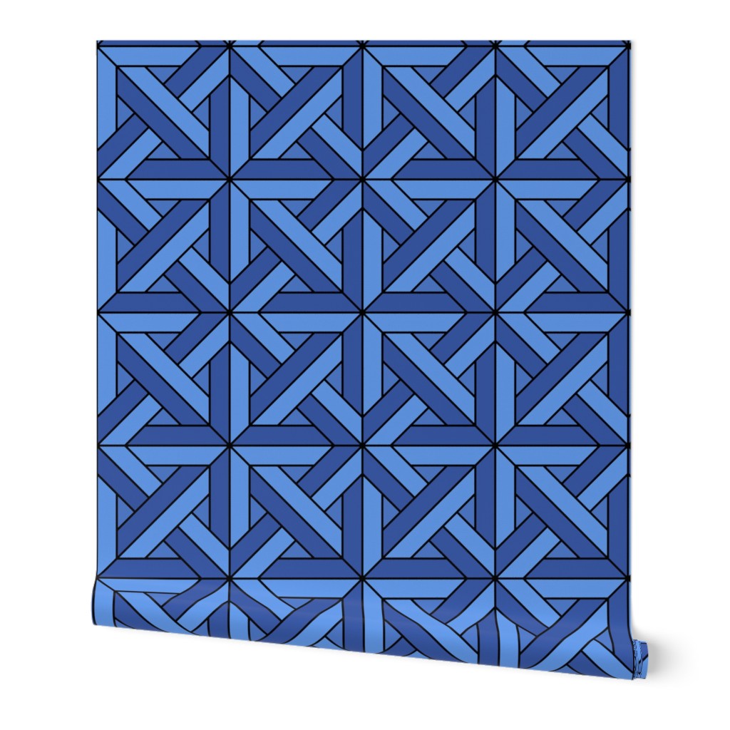 Geometric Pattern: Castel: Azure Black