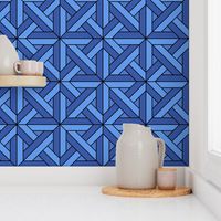 Geometric Pattern: Castel: Azure Black