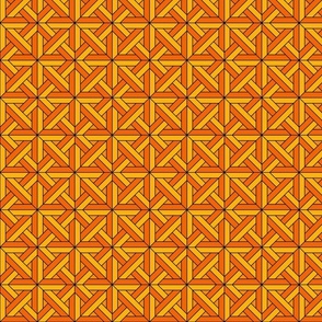 Geometric Pattern: Castel: Tangerine Black