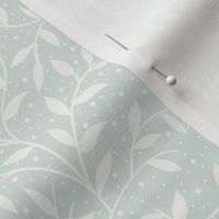 small // small ditsy leaves in white and mint