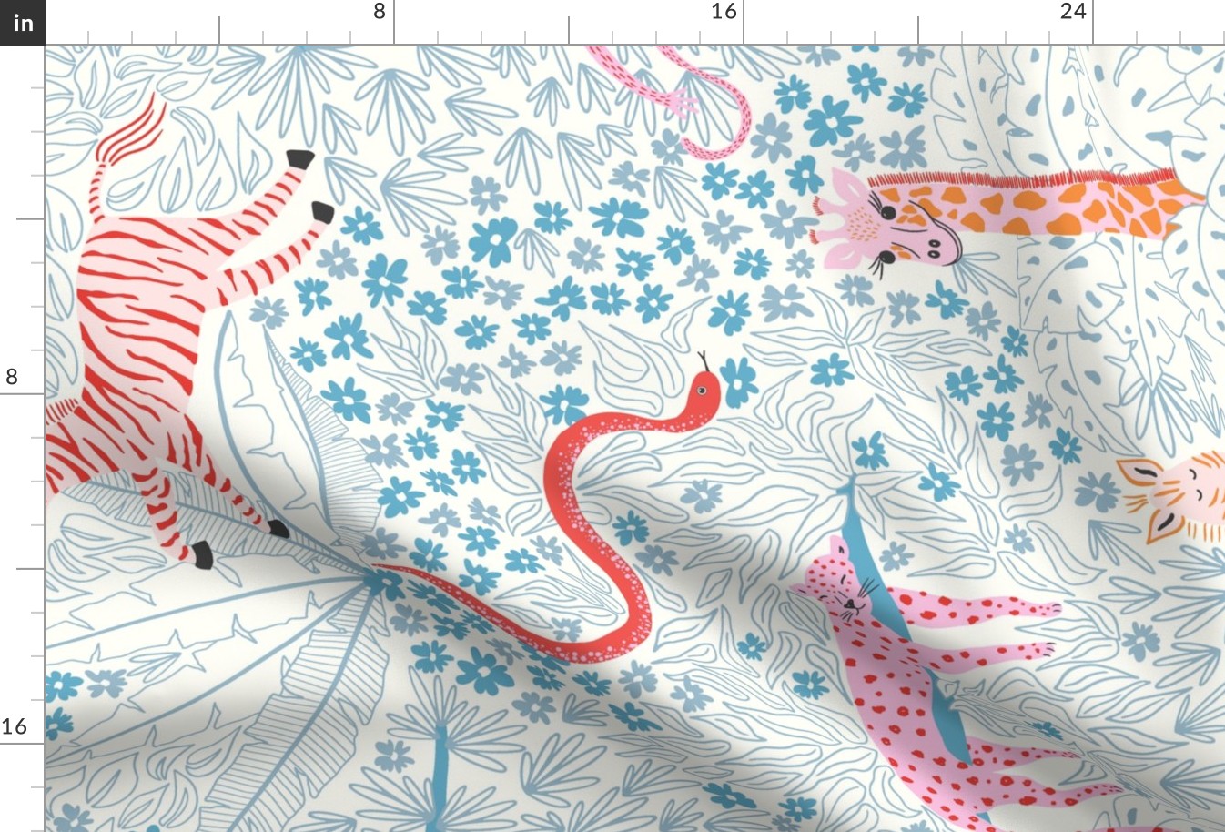 Whimsical safari/blue line work rotated/jumbo