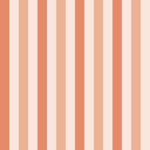 LARGE retro stripes fabric - coordinate 70s peach salmon beachy stripes