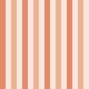 SMALL retro stripes fabric - coordinate 70s peach salmon beachy stripes