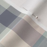 Plaid in pink, dusty green, gray and taupe