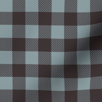 1" check fabric - plaid check, black and blue