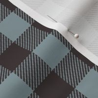 1" check fabric - plaid check, black and blue