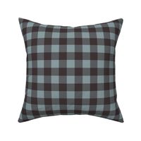 1" check fabric - plaid check, black and blue