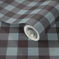 1/2" check fabric - plaid check, black and blue