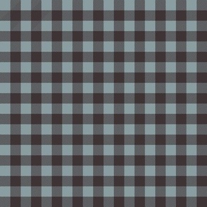 1/2" check fabric - plaid check, black and blue