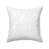 Bigger Scale White Fancy Floral Scroll