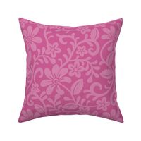 Bigger Scale Peony Pink Fancy Floral Scroll