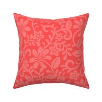 Bigger Scale Coral Fancy Floral Scroll