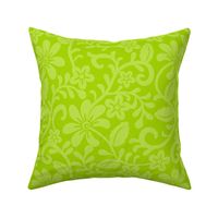 Bigger Scale Lime Green Fancy Floral Scroll