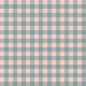 1" dusty blue check fabric - gingham coordinate