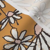 JUMBO chamomile daisy meadow fabric - daisy bedding, wallpaper, yellow