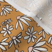 MEDIUM chamomile daisy meadow fabric - daisy bedding, wallpaper, yellow