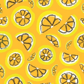 Lemon Slices on Orange