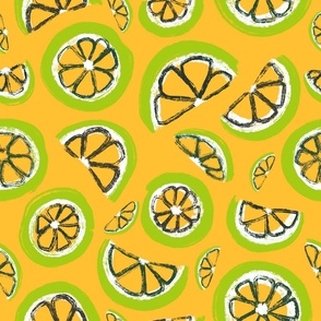 Lime Slices on Orange