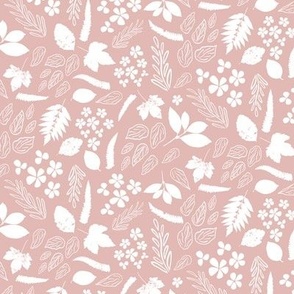 Seasonal Delights - Florals, Flowers, Leaves - Pink and White