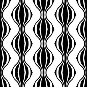 Retro Clunky Vertical Stripe - Black and White 