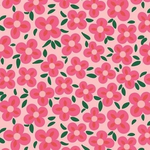 medium // Ditsy Pink flowers on pink