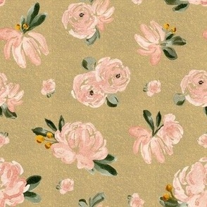 Mini - Blush Blooms - Golden w Texture