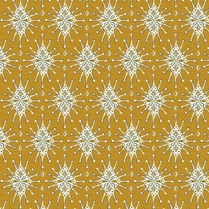 Chamak - Indian Block Print Boho Geometric Goldenrod Yellow Small Scale