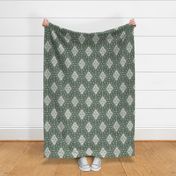 Chamak - Indian Block Print Boho Geometric Green Large Scale