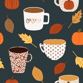 large scale fall beverages - navy