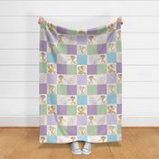 GiGi the Giraffe Nursery Patchwork Quilt – Girls Baby Blanket Bedding (lavender green blue) Quilt A