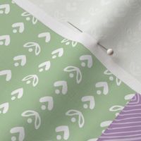 GiGi the Giraffe Patchwork Quilt – Girls Baby Blanket Nursery Bedding (lavender green blue) Quilt A, ROTATED