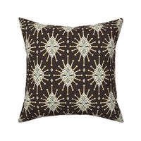 Chamak - Indian Block Print Boho Geometric Dark Brown Regular Scale