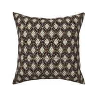 Chamak - Indian Block Print Boho Geometric Dark Brown Small Scale