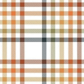 medium scale tartan plaid - autumn rainbow