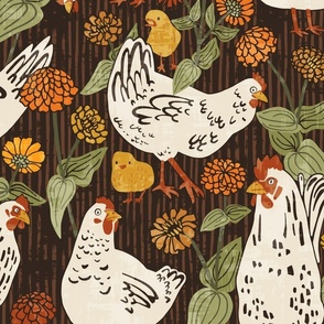 Vintage Chicken Coop Wallpaper // Large