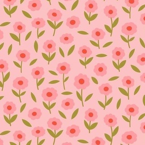 medium // Tiny pink flowers on pink 