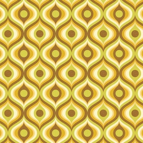 groovy psychedelic swirl retro vintage wallpaper 4 medium scale 60s 70s avocado chocolate by Pippa Shaw