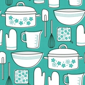 Retro Kitchen Cookware (Teal)