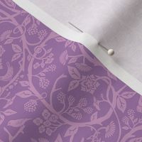 Pastel themed Victorian cut paper floral pattern - purple , lilac , lavender.