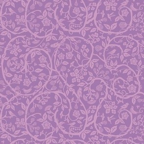 Pastel themed Victorian cut paper floral pattern - purple , lilac , lavender.