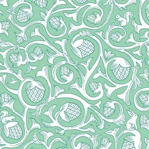 Feminine Branches and Hidden Animals - sage green - small .