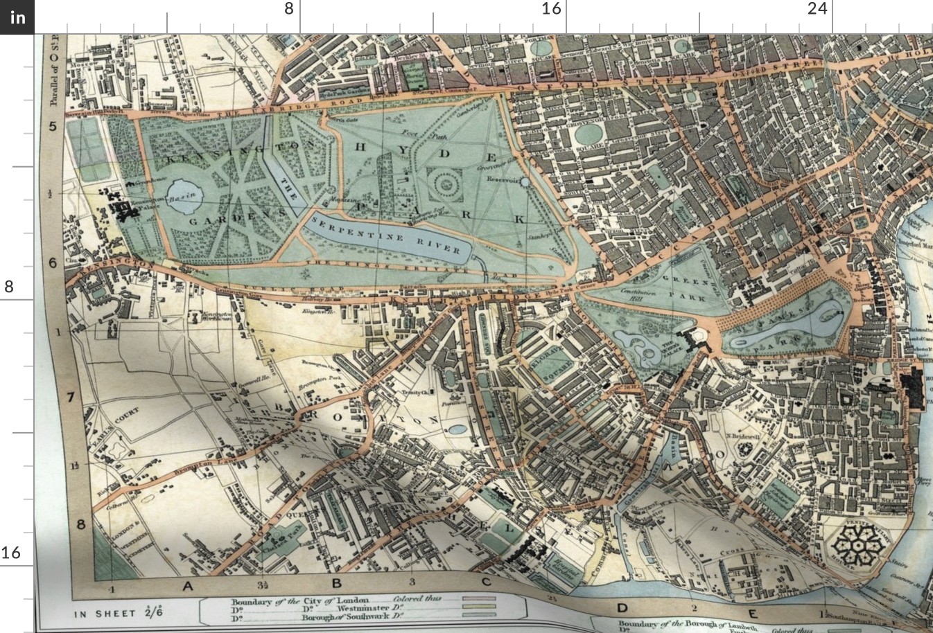 CROSS'S LONDON GUIDE  - VICTORIAN CITY STREET MAP