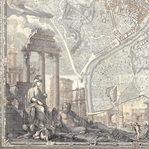 THE LARGE PLAN OF ROME - 1748
