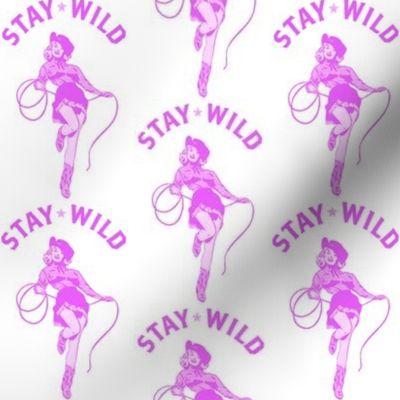 Stay Wild Cowgirl rope Orchid vintage style Large 